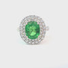 Anillo para Dama en 18K en Oro Blanco con 1.18CT en diamantes y 5.0CT en Granate Verde