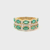 Anillo para Dama en 14K en Oro Amarilllo con 0.57CT en Diamantes y 2.25CT en Esmeraldas
