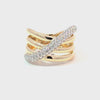 Anillo para dama en oro amarillo de 14K con 0.73 ct de diamantes
