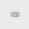 Anillo para dama en oro blanco de 14K con trio de diamantes de 0.83 ct