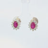 Aretes en 14K en Oro Blanco con 0.62CT en Diamantes y 1.25CT en Rubíes