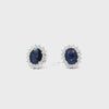 Aretes en oro blanco de 14K con 0.93 ct en diamantes y 4.95 ct en zafiros