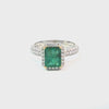 Anillo para Dama en 14K en Oro Blanco con 0.67CT en Esmeralda