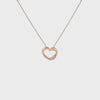 Dije con Cadena en 14K en Oro Rosa con 0.05CT en Diamantes forma de Corazón