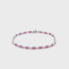 Brazalete en oro blanco de 14K con 2.37 ct de diamantes y rubíes