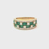 Anillo para Dama en 14K en Oro Amarillo con 0.67Ct en Diamantes y 1.40CT en Esmeraldas
