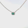 Gargantilla en 14K en Oro Blanco con 1.30CT en Diamantes y 1.83CT en Esmeralda
