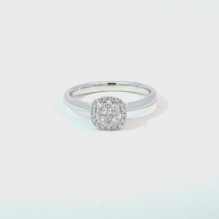 Anillo Solitario en Oro Blanco de 14K con Brillante de ct